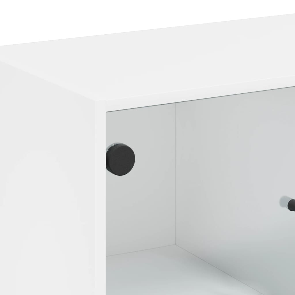 Skap Hvit med glassdører 68x37x75,5 cm