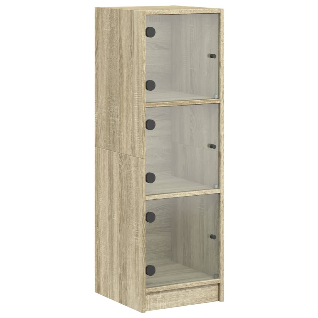 Skap Sonoma Eik med glassdører 35x37x109 cm