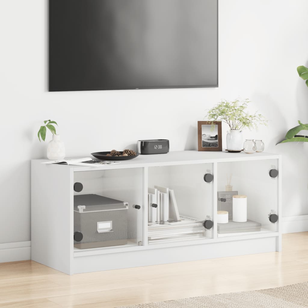TV-Møbel Hvit TV-benk med dør 102x37x42 cm