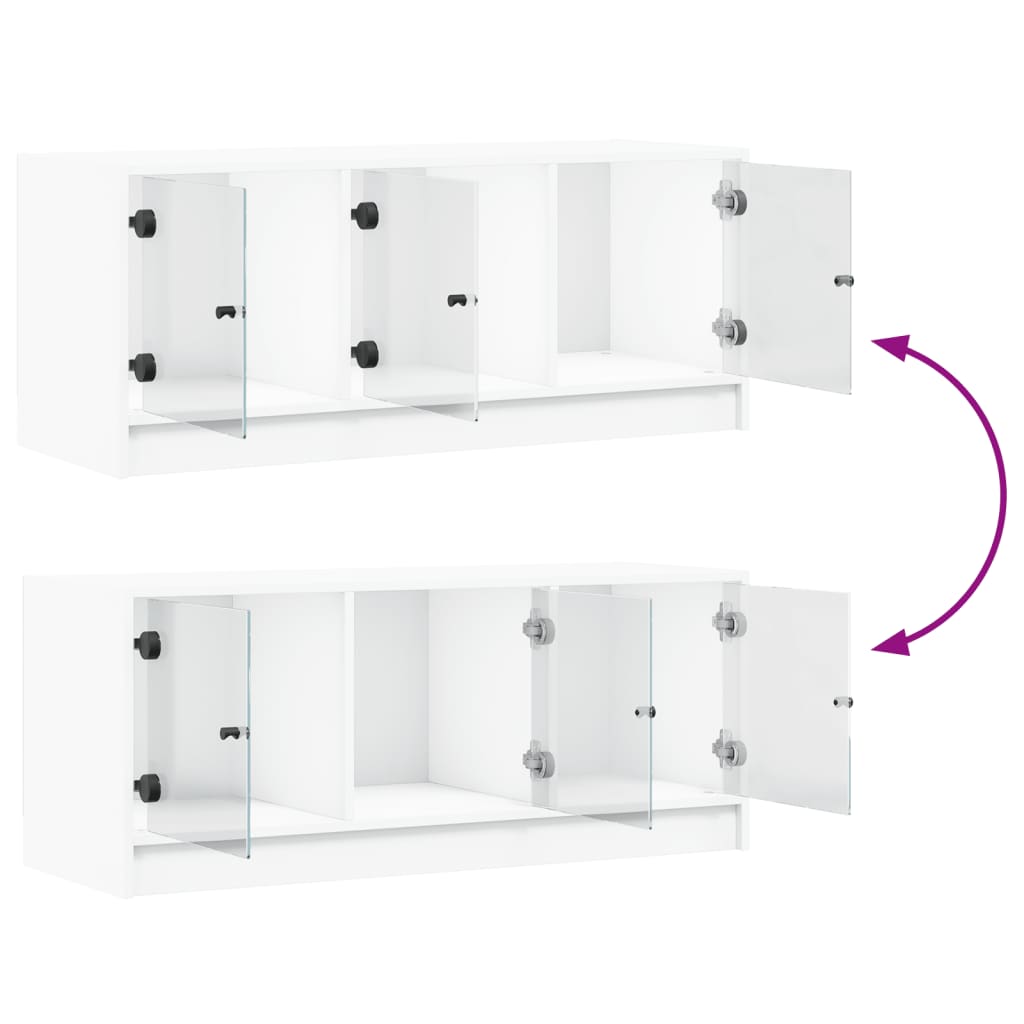 TV-Møbel Hvit TV-benk med dør 102x37x42 cm