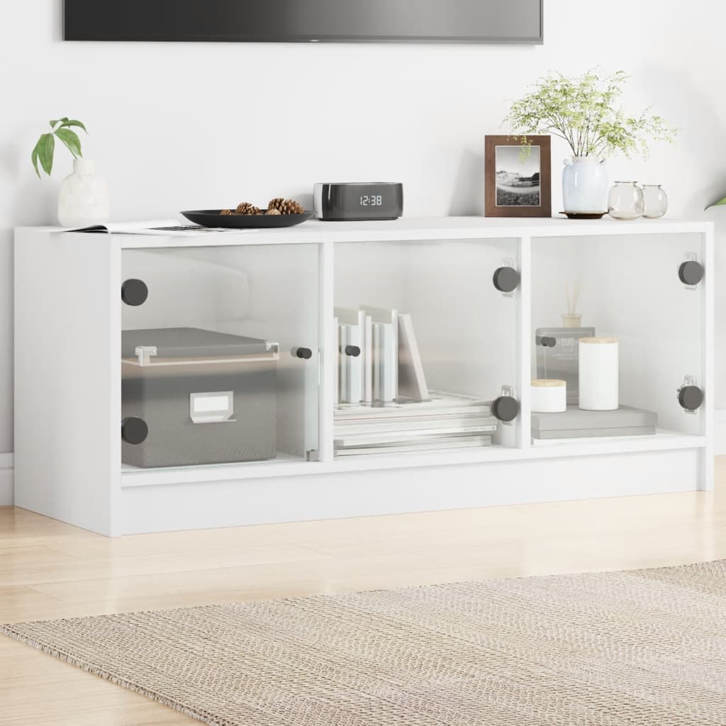 TV-Møbel Hvit TV-benk med dør 102x37x42 cm
