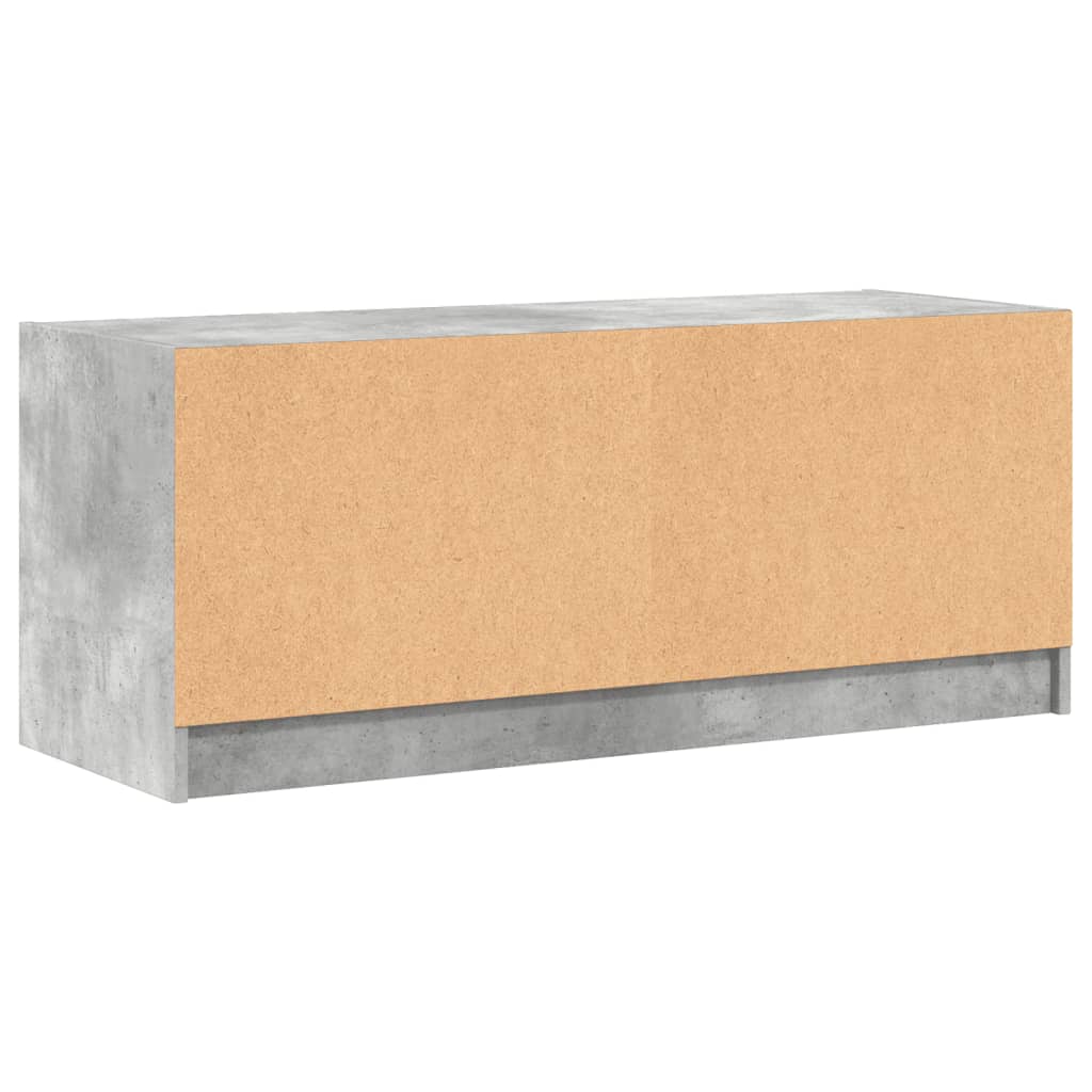TV-Møbel Betonggrå med glassdører 102x37x42 cm