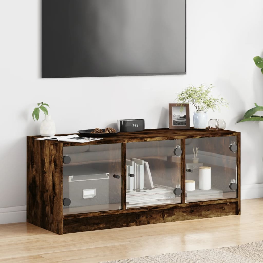 TV-Møbel Røkt EikTV-benk med dør 102x37x42 cm