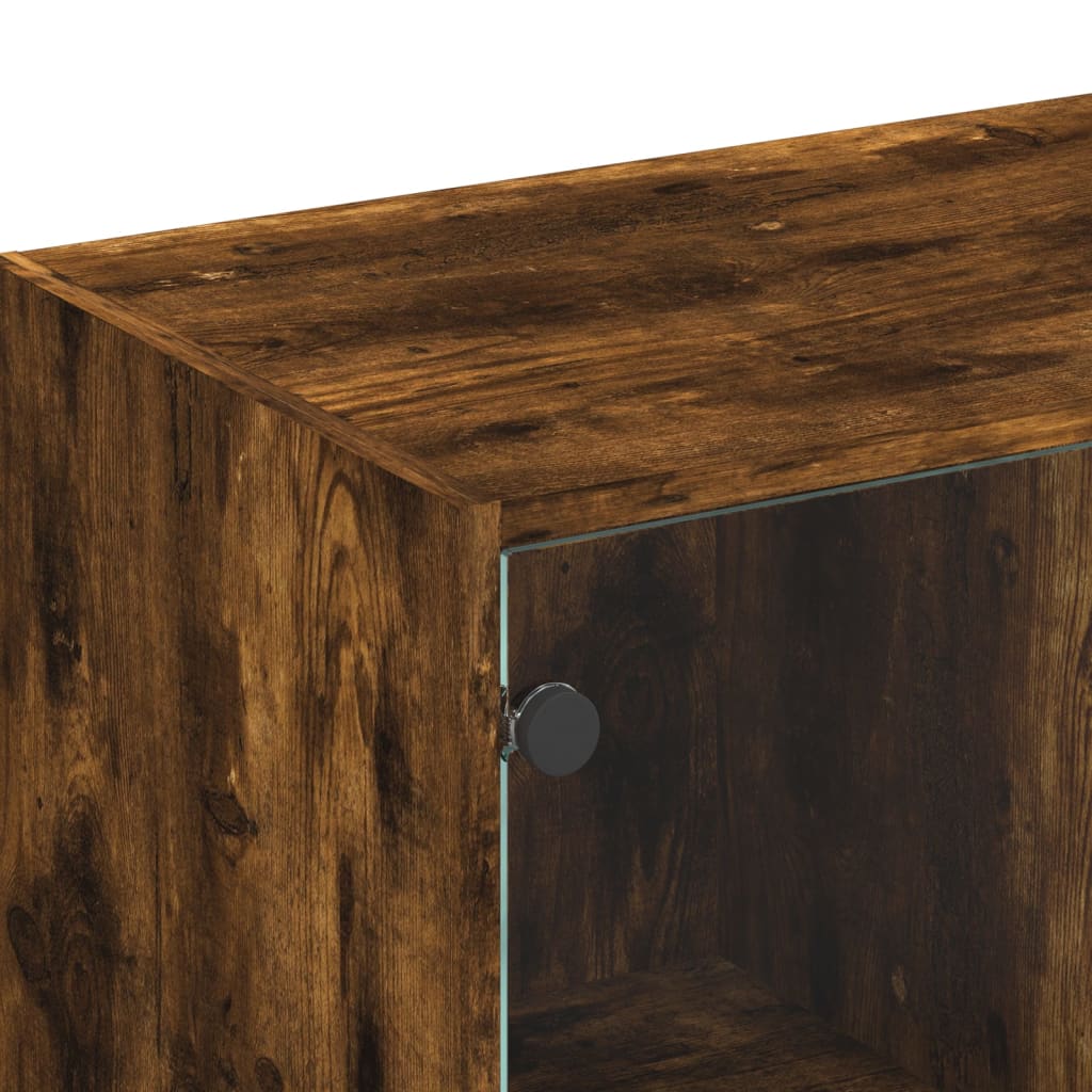TV-Møbel Røkt EikTV-benk med dør 102x37x42 cm