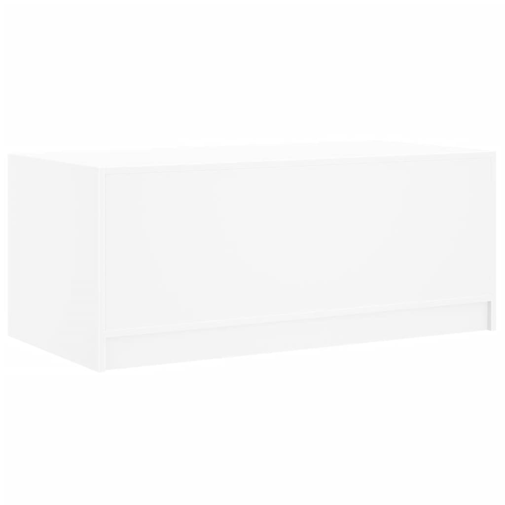 Salongbord Sofabord Hvit med glassdører 102x50x42 cm