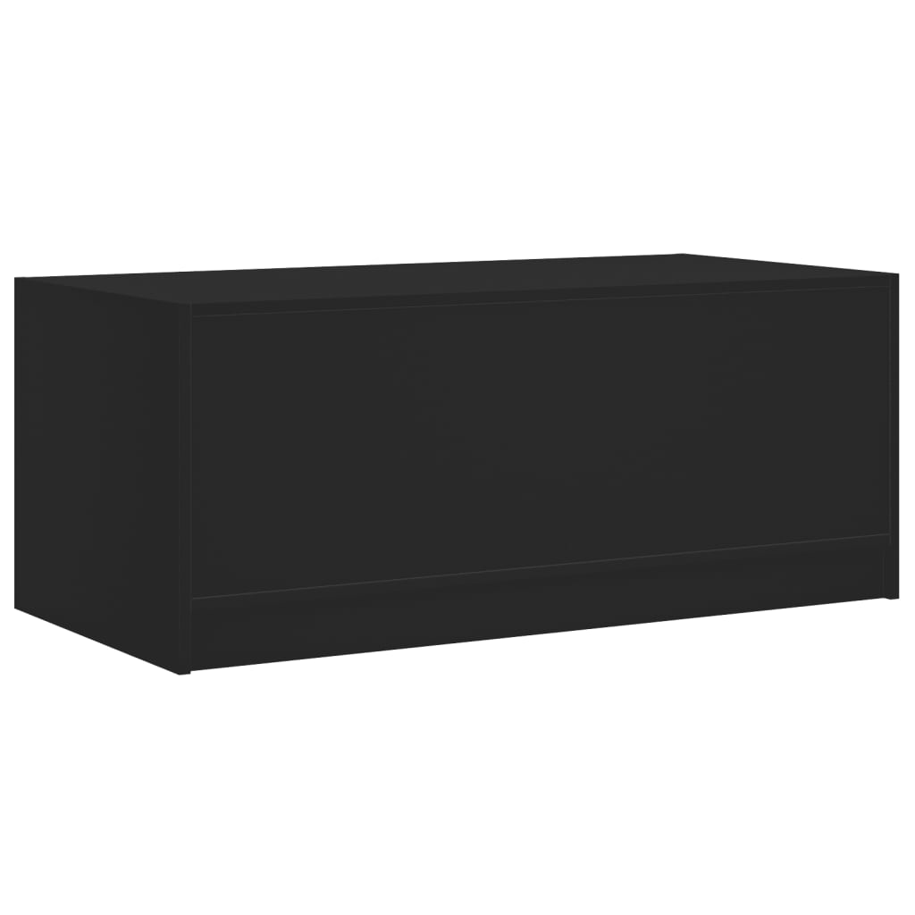 Salongbord Sofabord Svart med glassdører 102x50x42 cm