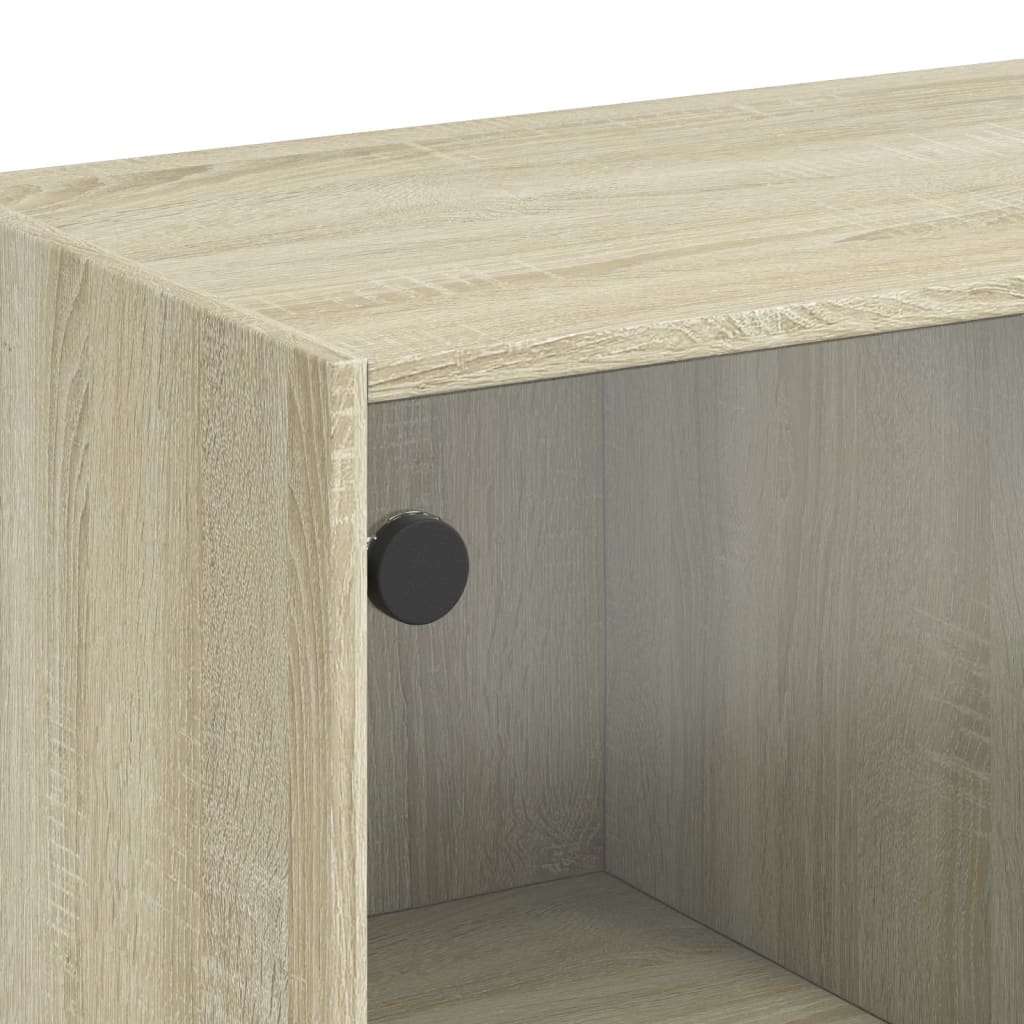 Salongbord Sofabord Sonoma Eik med glassdører 102x50x42 cm