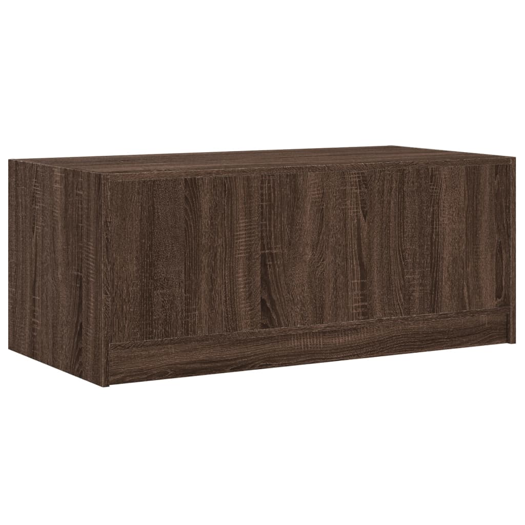 Salongbord Sofabord Brun Eik med glassdører 102x50x42 cm