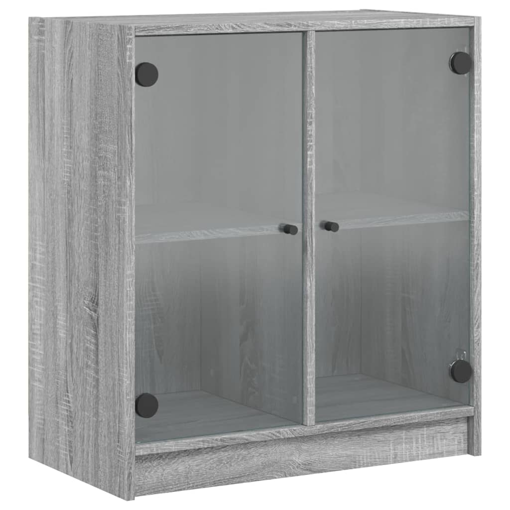 Skap Sonoma Grå med glassdører 68x37x75,5 cm