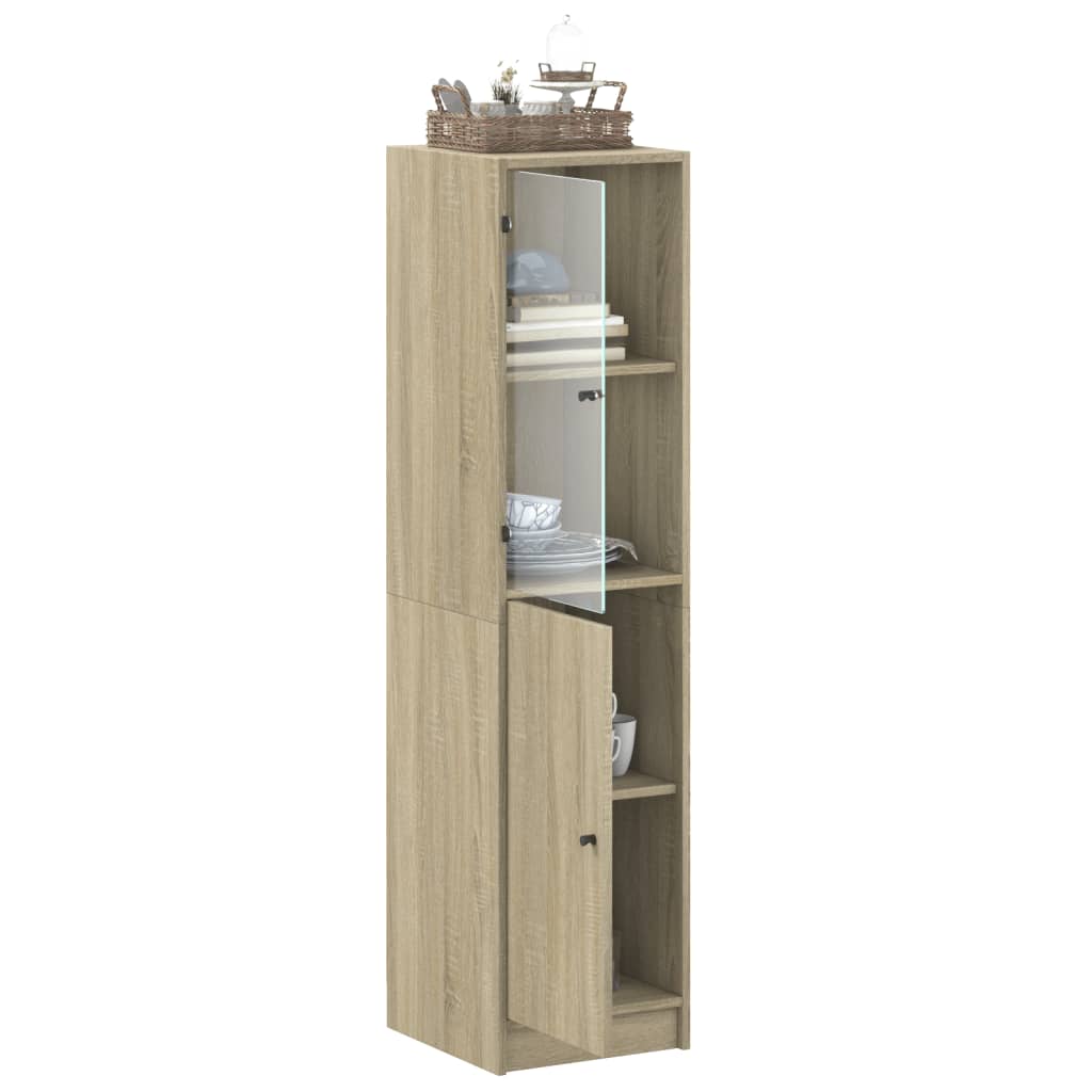 Skap Sonoma Eik med glassdører 35x37x142 cm