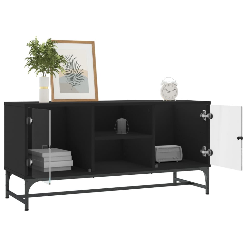 TV-Møbel Svart TV-benk med dør 102x37x50 cm