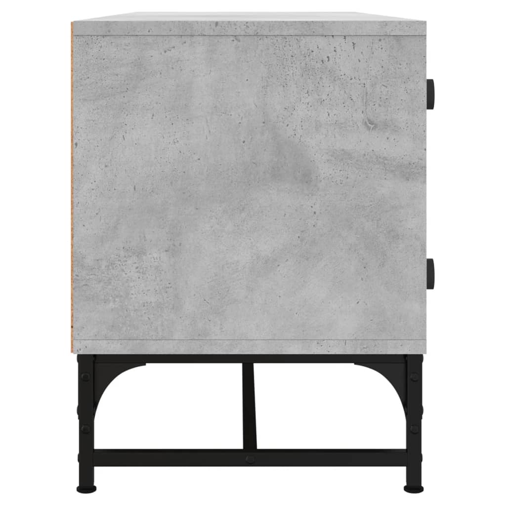 TV-Møbel Betonggrå med glassdører 102x37x50 cm