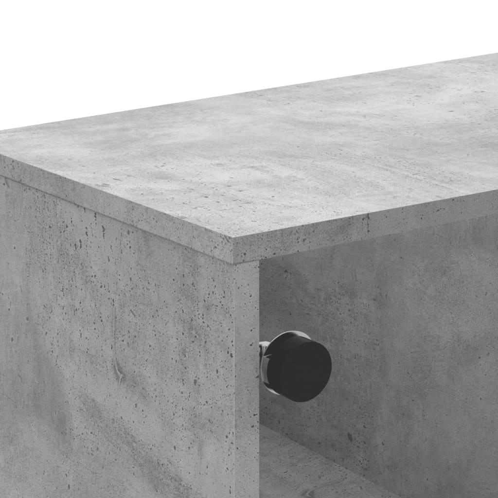 TV-Møbel Betonggrå med glassdører 102x37x50 cm