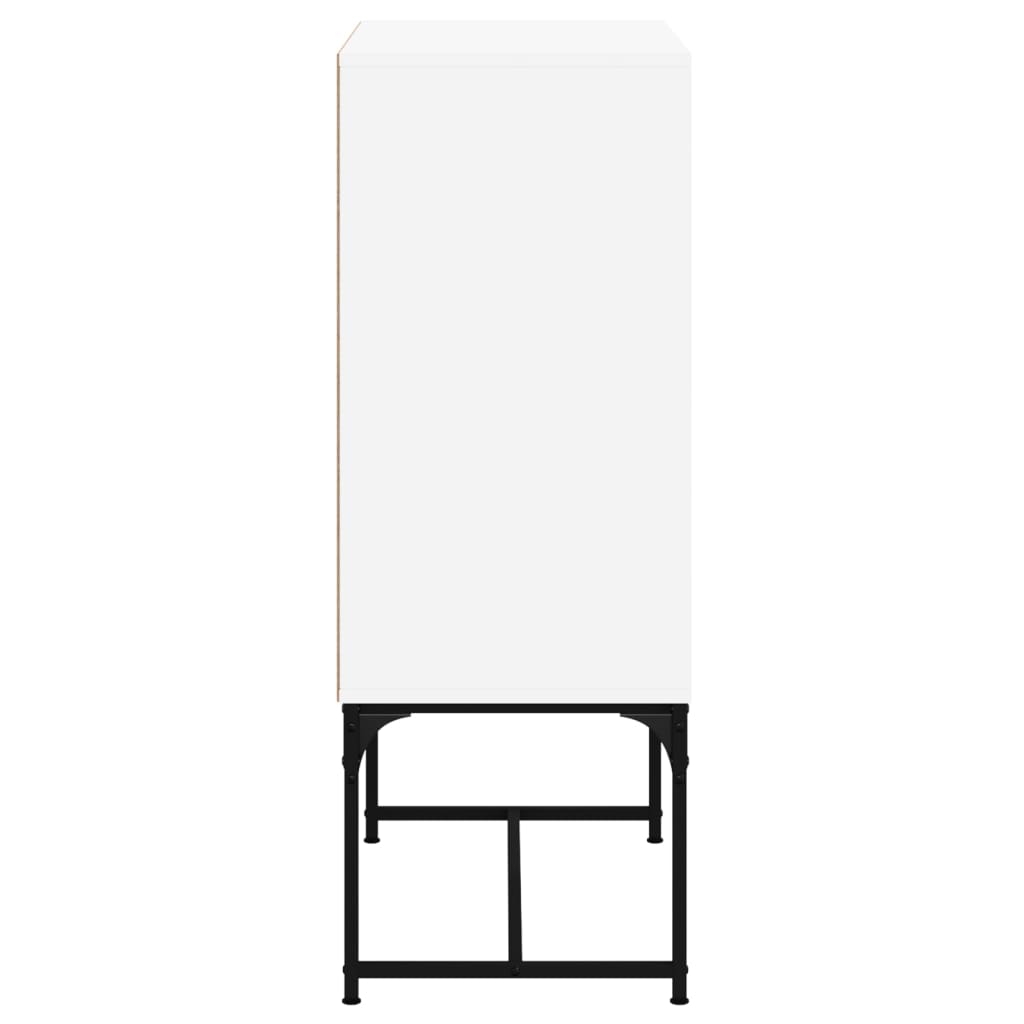 Skap Hvit med glassdører 69x37x100 cm
