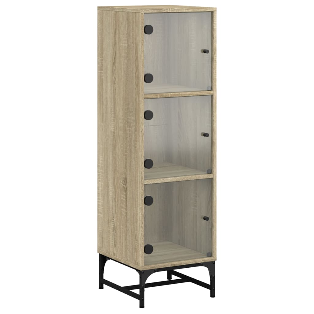 Skap Sonoma Eik med glassdører 35x37x120 cm