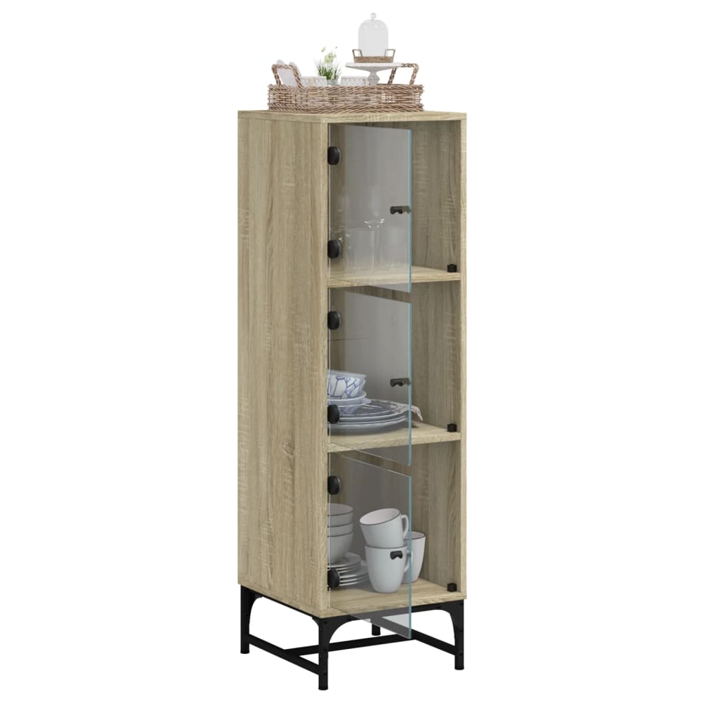 Skap Sonoma Eik med glassdører 35x37x120 cm