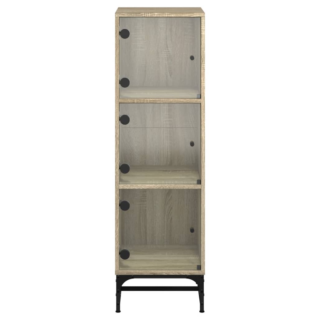 Skap Sonoma Eik med glassdører 35x37x120 cm