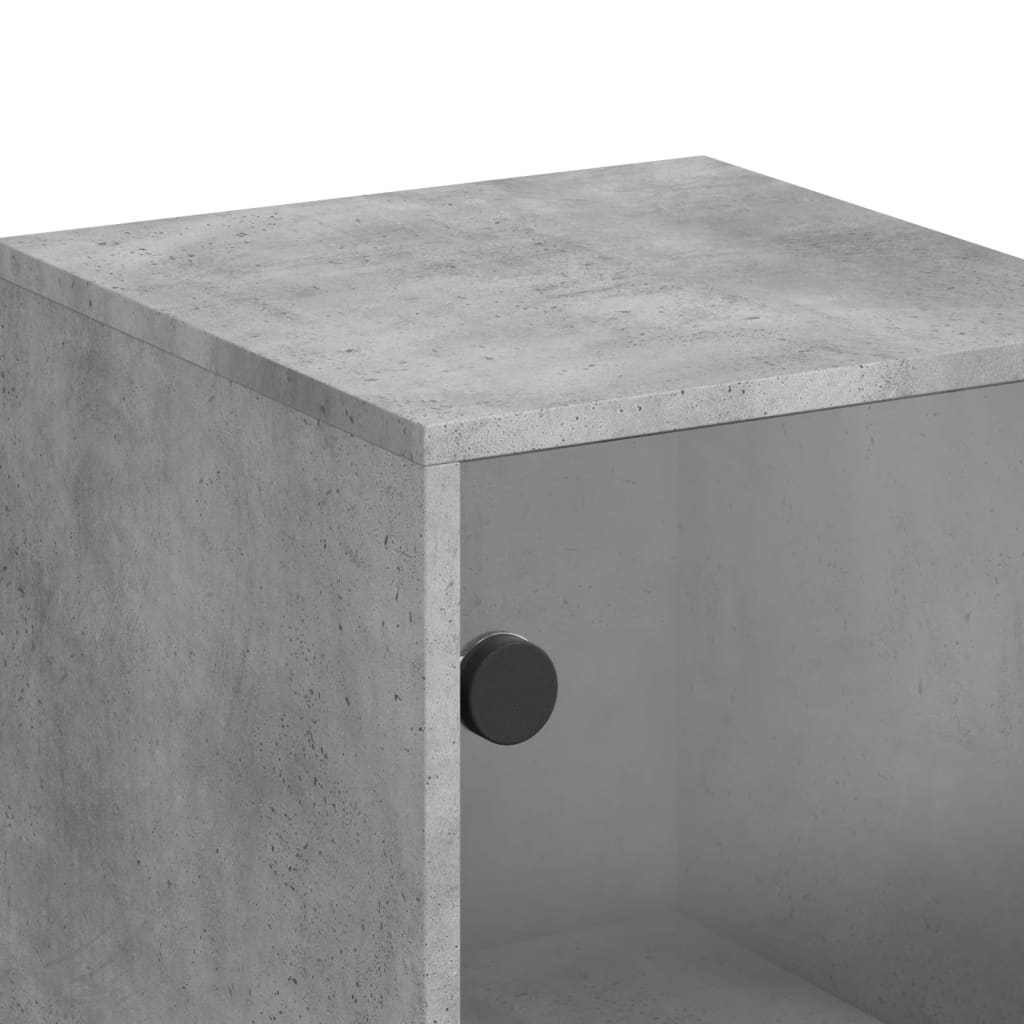 Skap Betonggrå med glassdører 35x37x120 cm