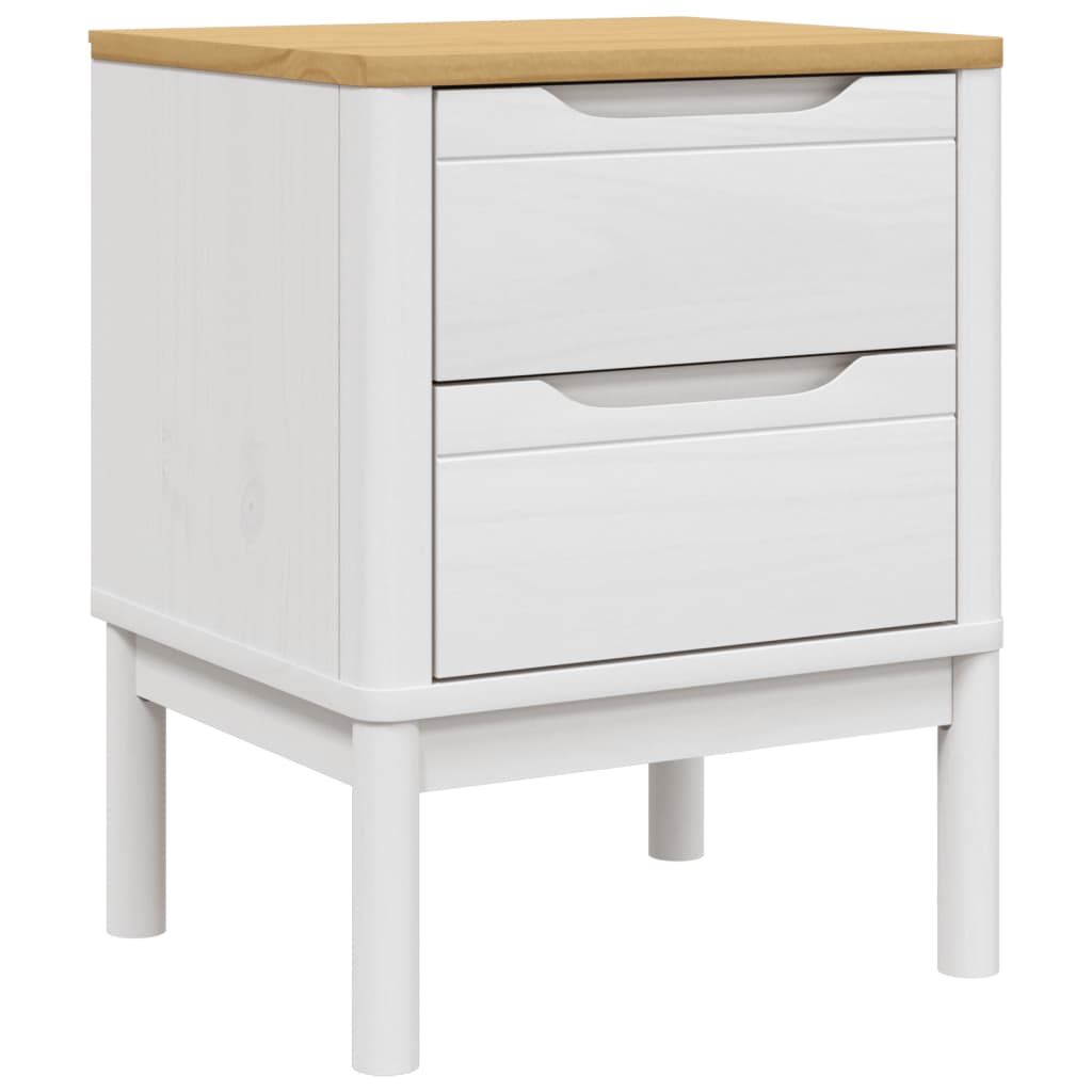 Nattbord Sengbord Hvit 45x39x57 cm heltre furu