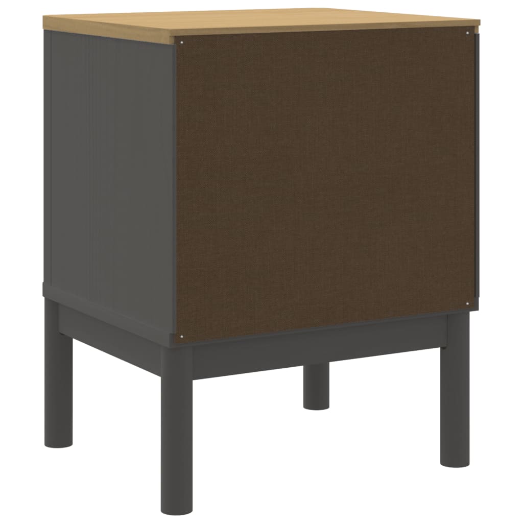 Nattbord Sengbord Grå 45x39x57 cm heltre furu