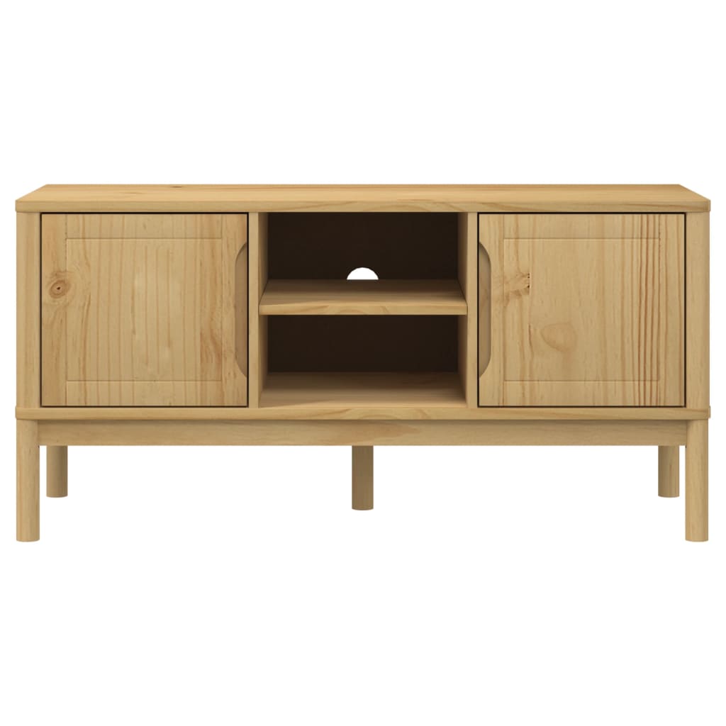 TV-Møbel Brun TV-benk voksbrun FLORO voksbrun 114x43x55 cm heltre furu