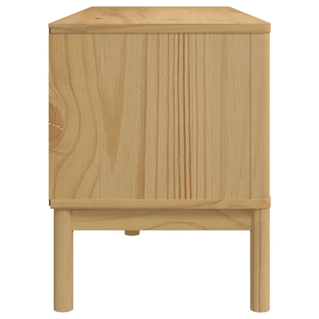 TV-Møbel Brun TV-benk voksbrun FLORO voksbrun 114x43x55 cm heltre furu
