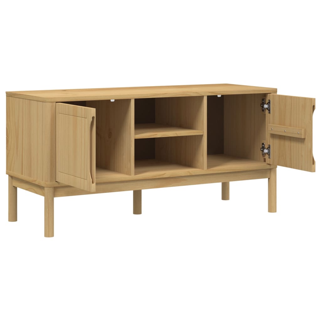 TV-Møbel Brun TV-benk voksbrun FLORO voksbrun 114x43x55 cm heltre furu