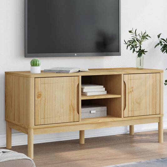 TV-Møbel Brun TV-benk voksbrun FLORO voksbrun 114x43x55 cm heltre furu