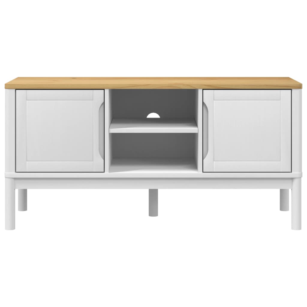 TV-Møbel Hvit TV-benk FLORO 114x43x55 cm heltre furu