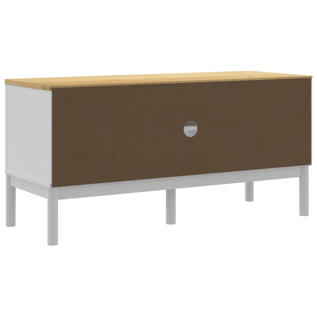 TV-Møbel Hvit TV-benk FLORO 114x43x55 cm heltre furu