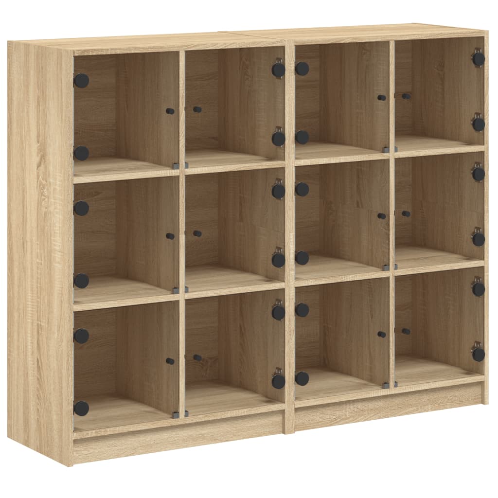Bokhylle Sonoma Eik med dører 136x37x109 cm
