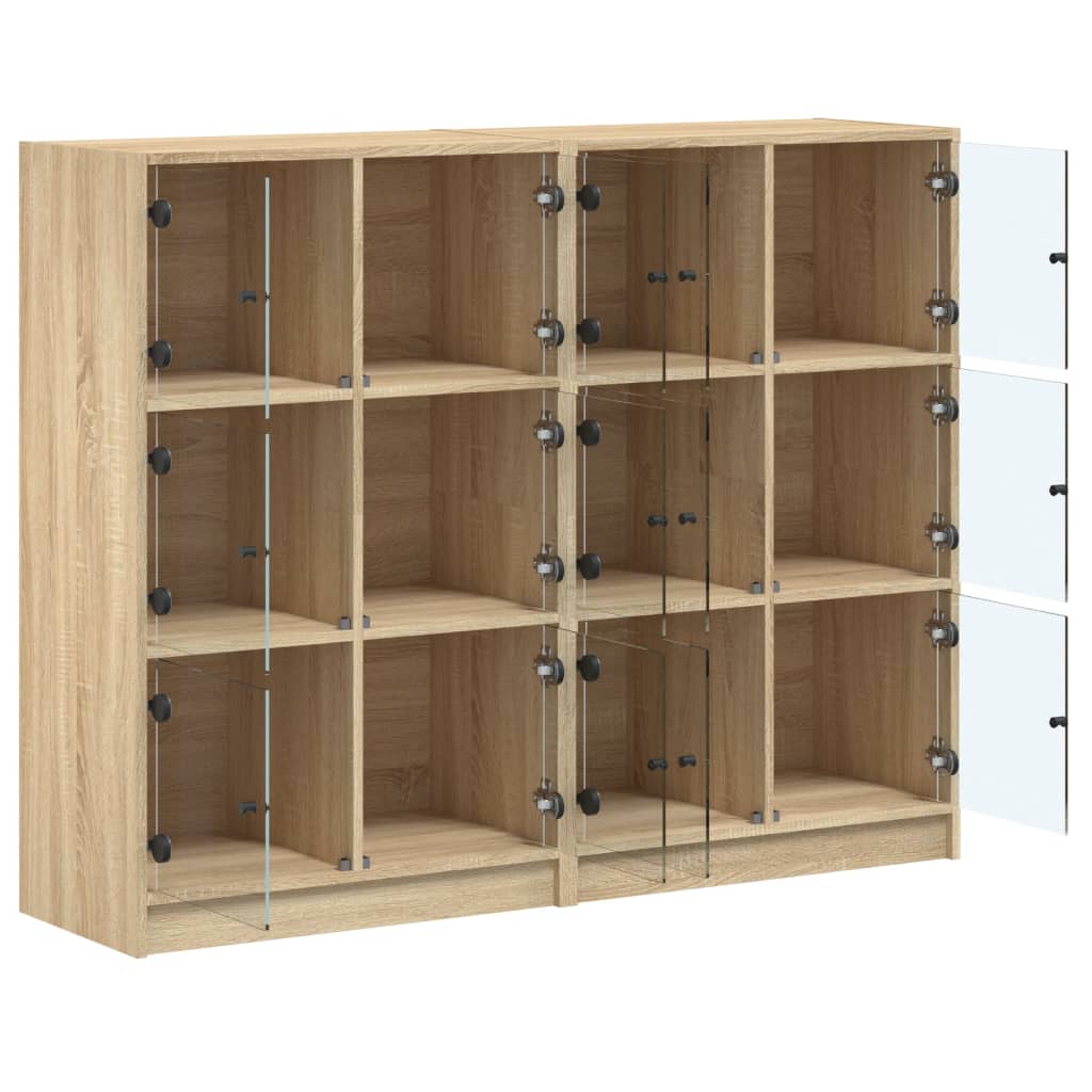 Bokhylle Sonoma Eik med dører 136x37x109 cm