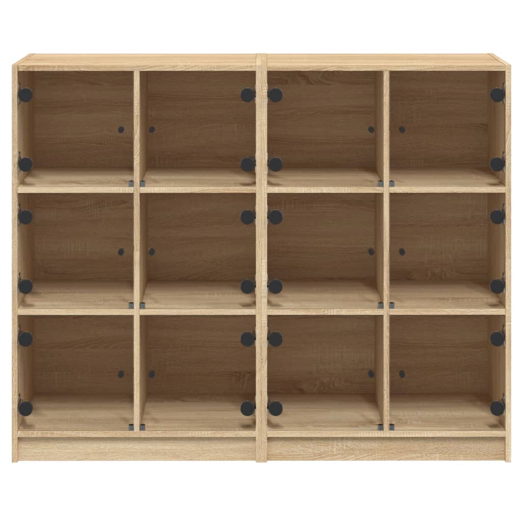 Bokhylle Sonoma Eik med dører 136x37x109 cm