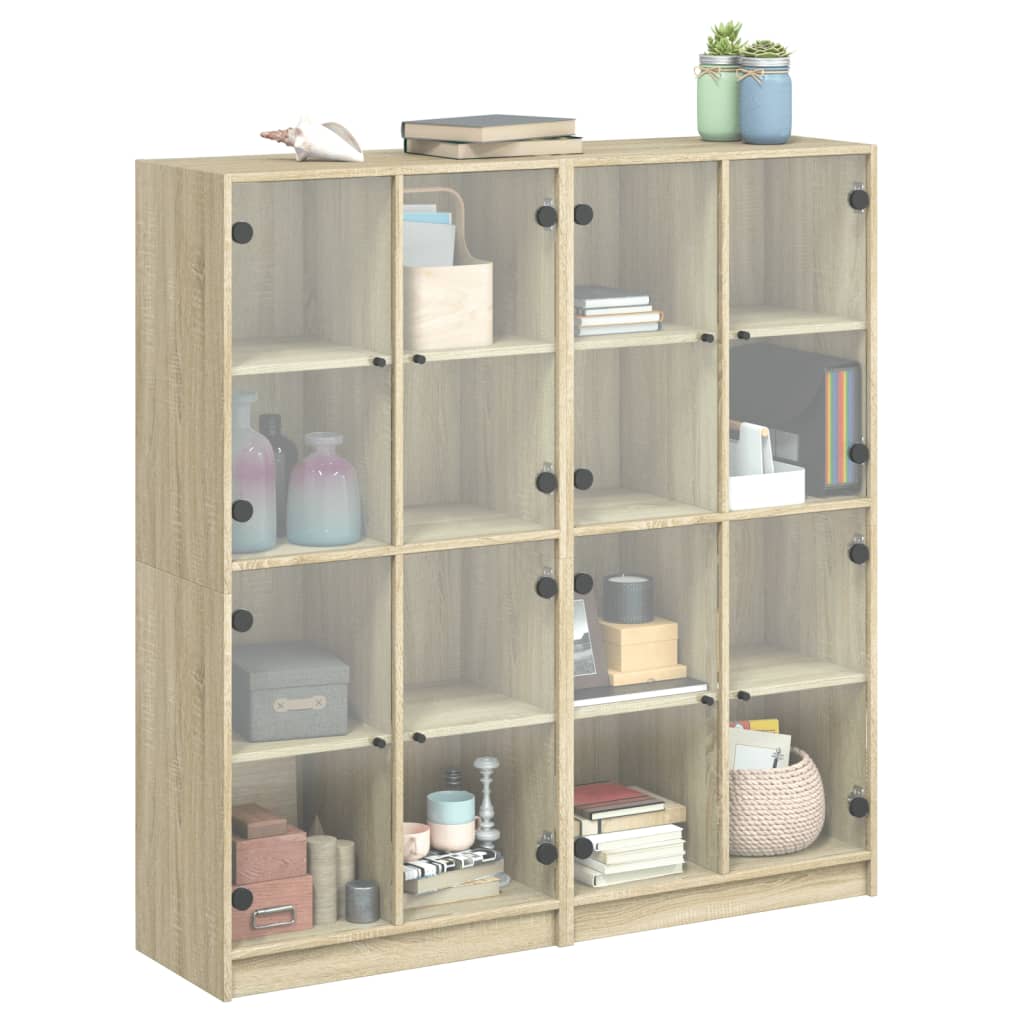 Bokhylle Sonoma Eik med dører 136x37x142 cm