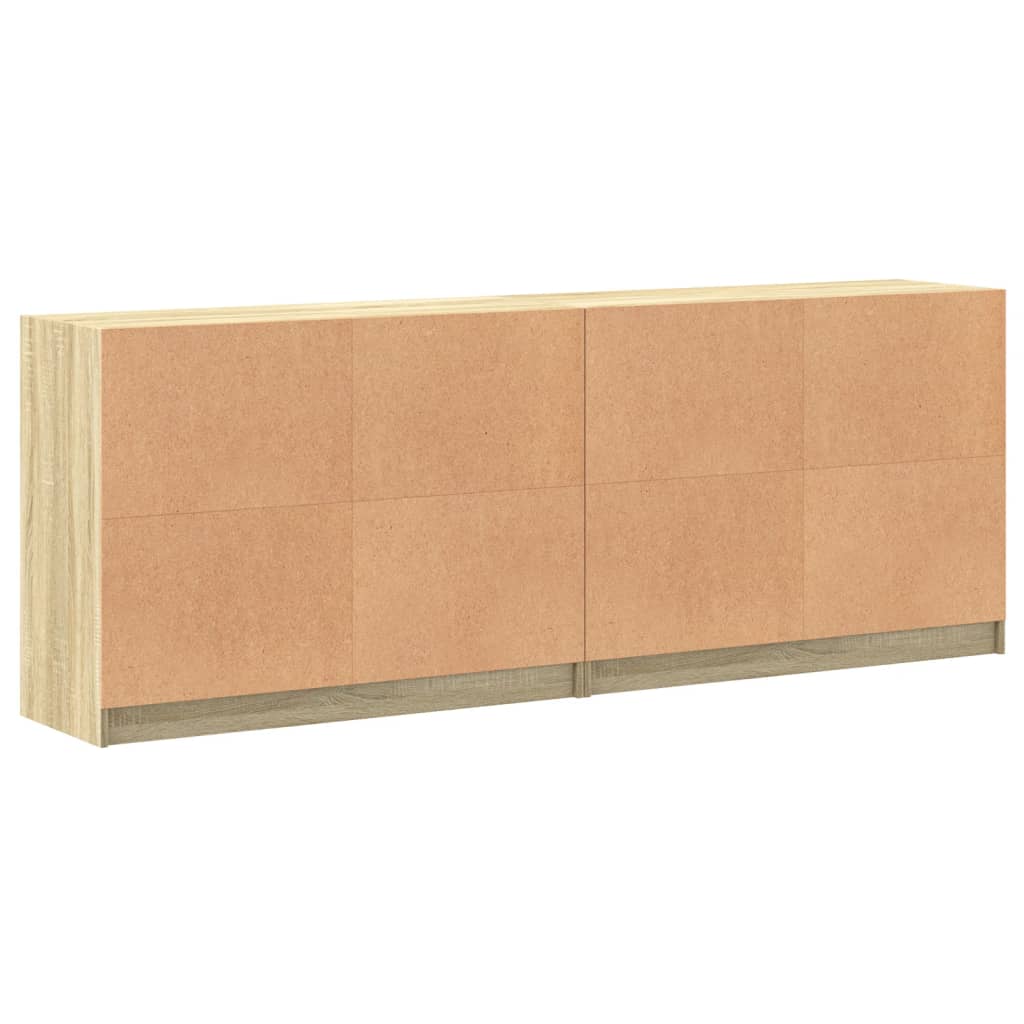 Bokhylle Sonoma Eik med dører 204x37x75 cm