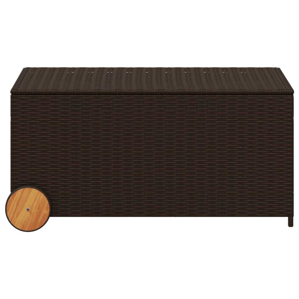 Putekasse Kunstrotting med hjul brun 190L cm polyrotting