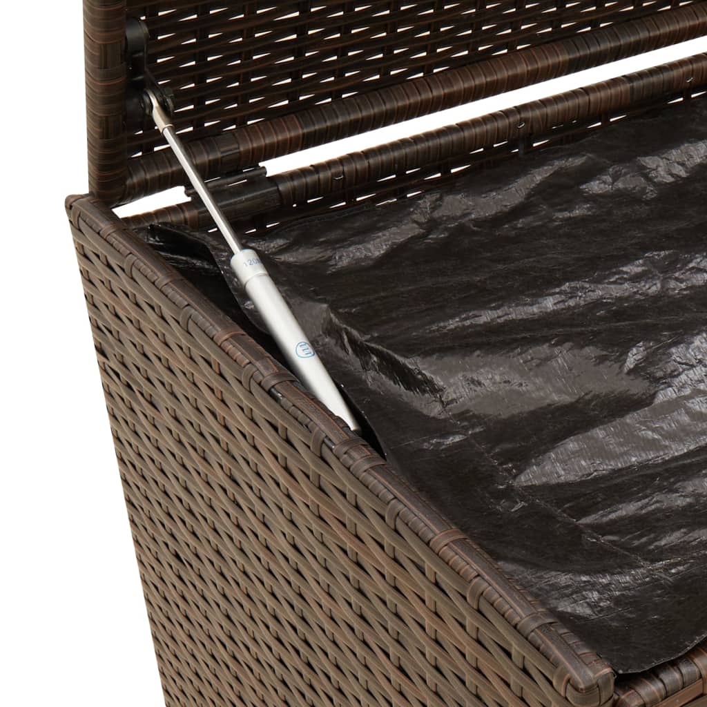 Putekasse Kunstrotting med hjul brun 190L cm polyrotting