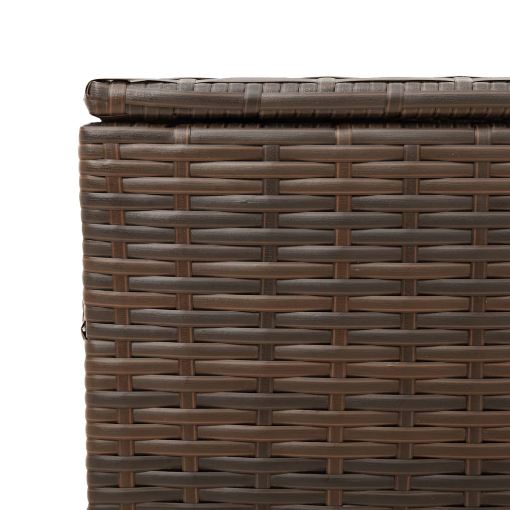 Putekasse Kunstrotting med hjul brun 190L cm polyrotting