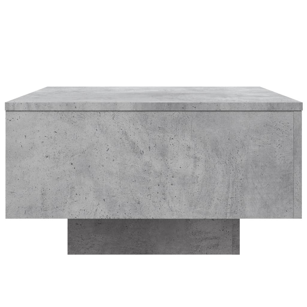 Salongbord Sofabord Betonggrå med LED-lys 55x55x31 cm