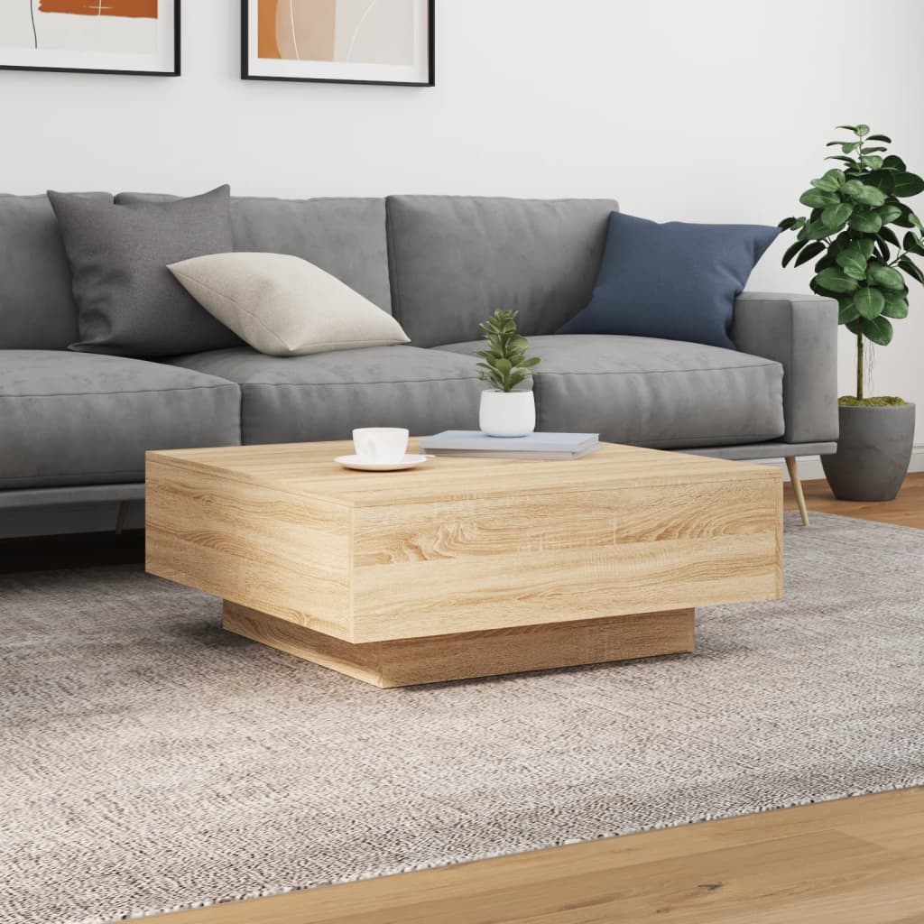 Salongbord Sofabord Sonoma Eik 80x80x31 cm