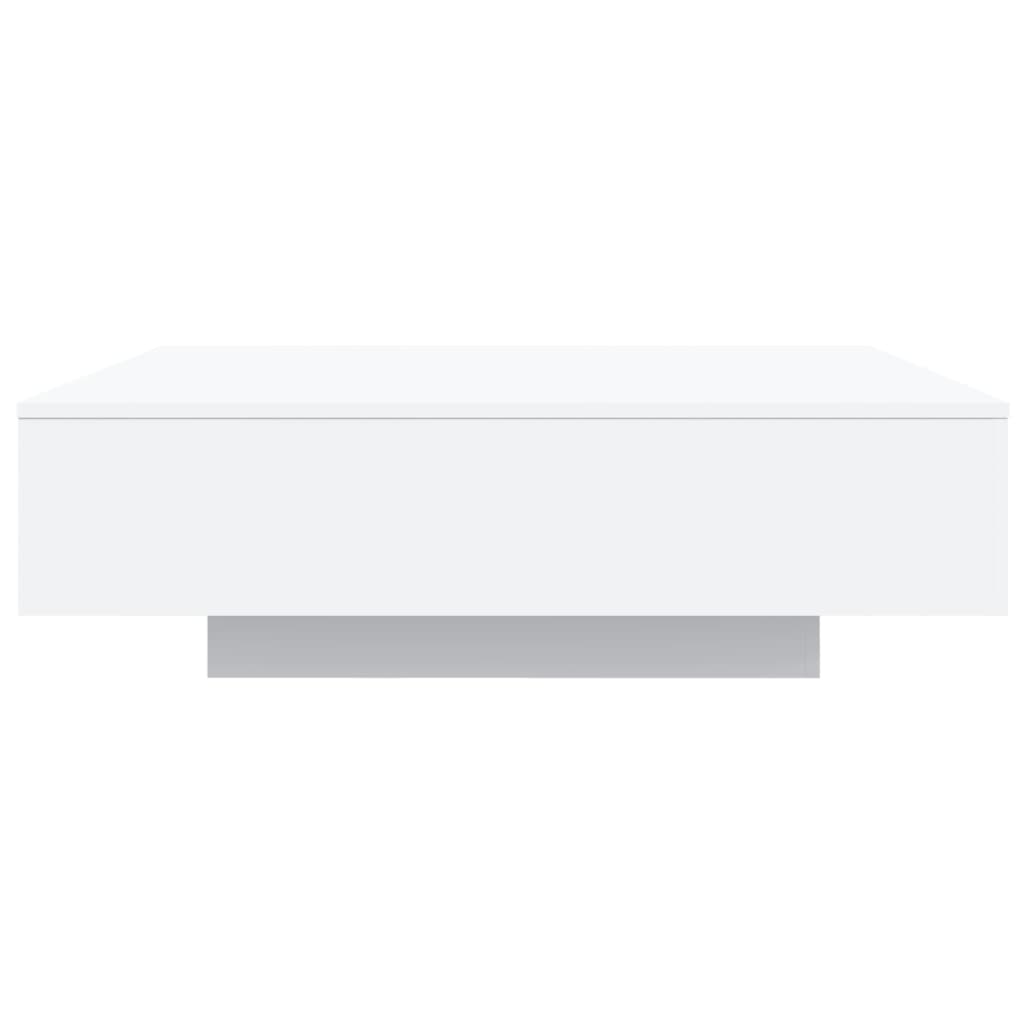 Salongbord Sofabord Hvit med LED-lys 100x100x31 cm