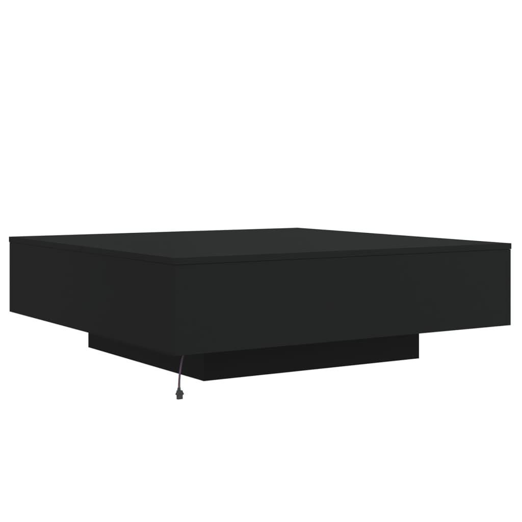Salongbord Sofabord Svart med LED-lys 100x100x31 cm
