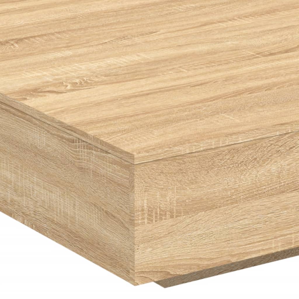 Salongbord Sofabord Sonoma Eik med LED-lys 100x100x31 cm