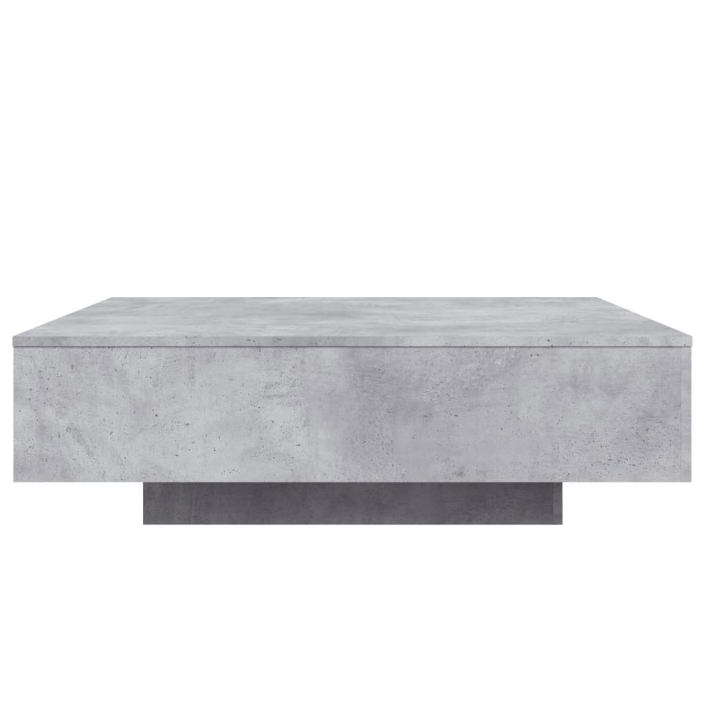 Salongbord Sofabord Betonggrå med LED-lys 100x100x31 cm