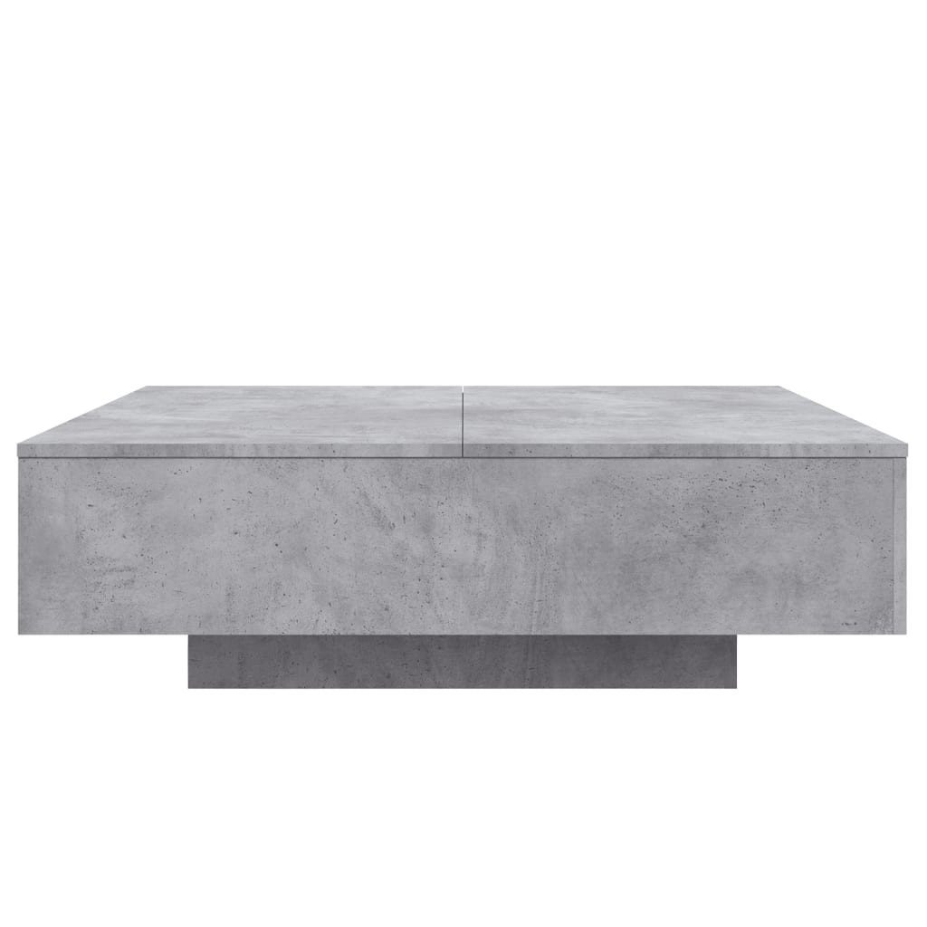 Salongbord Sofabord Betonggrå med LED-lys 100x100x31 cm