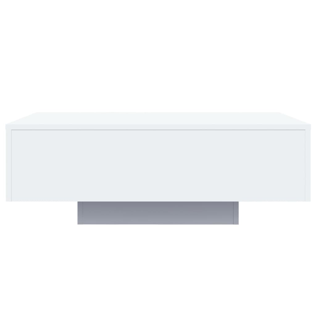 Salongbord Sofabord Hvit med LED-lys 85x55x31 cm