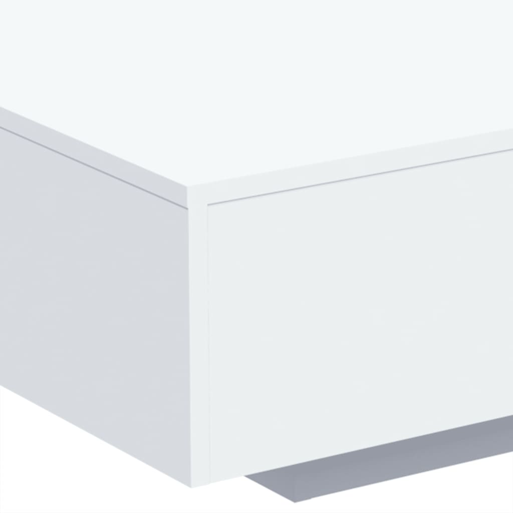 Salongbord Sofabord Hvit med LED-lys 85x55x31 cm