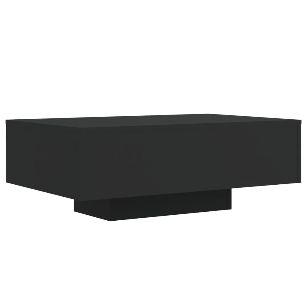 Salongbord Sofabord Svart med LED-lys 85x55x31 cm