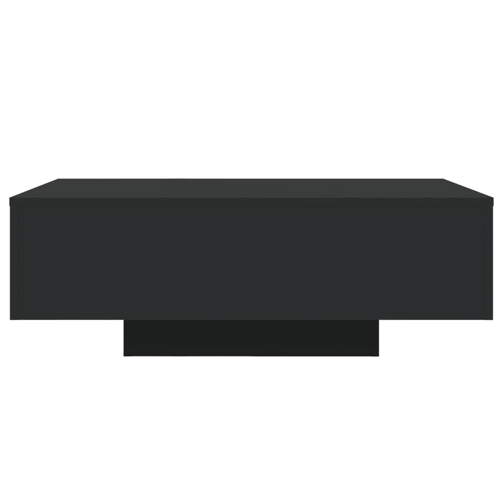 Salongbord Sofabord Svart med LED-lys 85x55x31 cm