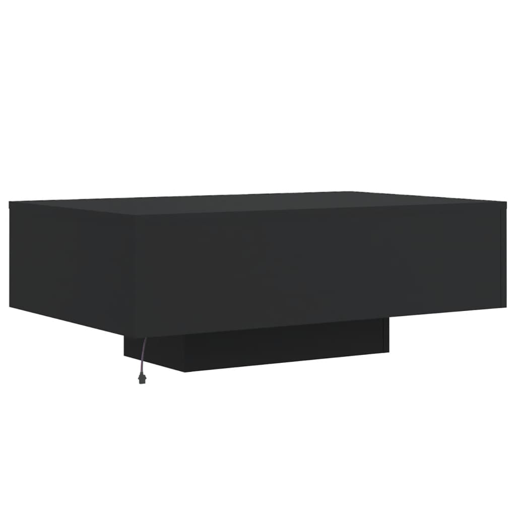 Salongbord Sofabord Svart med LED-lys 85x55x31 cm